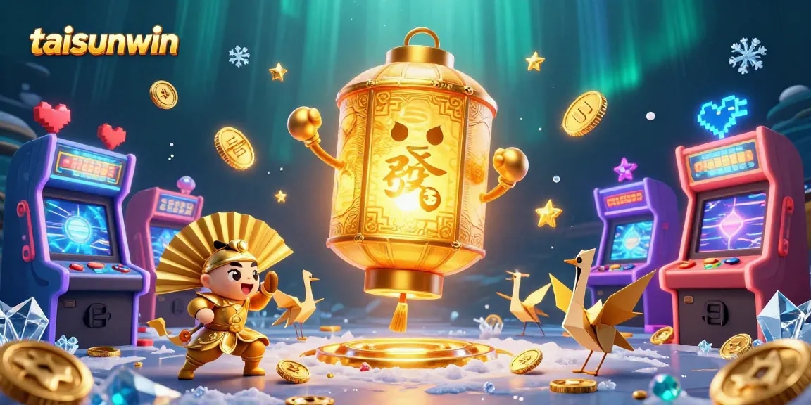 Experience the thrill of taisunwin with a vibrant 3D casino illustration showcasing exciting game elements
