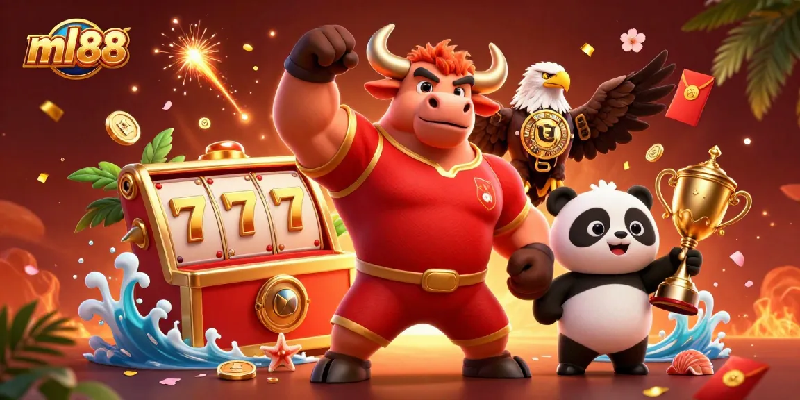Celebrate big wins at ml88 with exciting slots, golden trophies, and a vibrant casino atmosphere.
