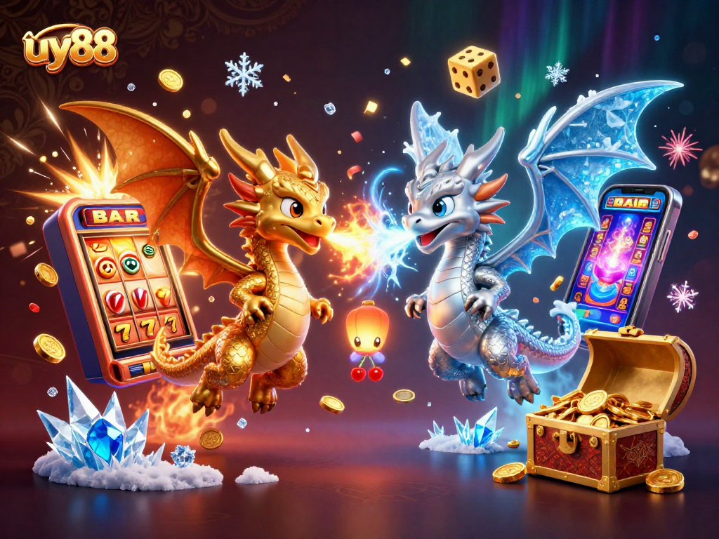 Experience winning at uy88 with thrilling dragons amid a spectacular jackpot scene.