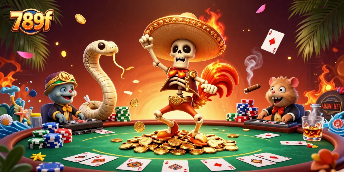 Engage with the excitement of 789f as a skeleton mariachi celebrates winnings on golden coins.