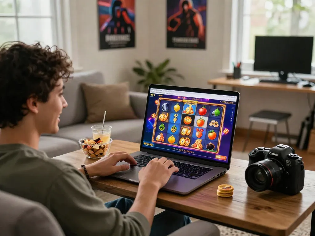 Koitoto online gaming scene with user engaged in colorful slot game.
