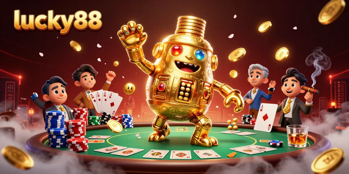 Spin to win in the captivating lucky88 slot game, capturing the fun of animated casino action.