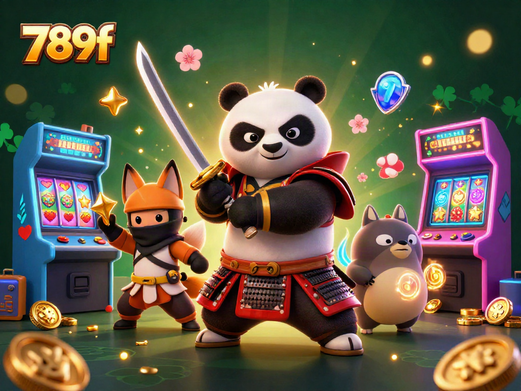 Engage with stunning casino adventures in 789f, featuring samurai and ninja characters amidst vibrant gaming elements.