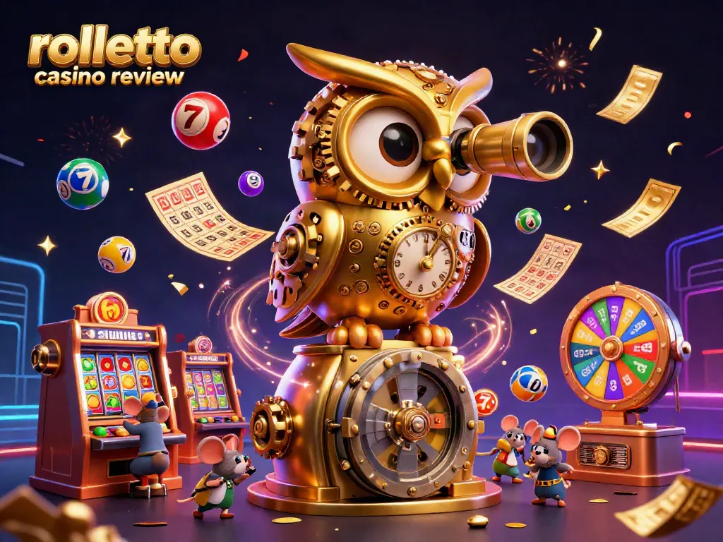 Experience the excitement of Rolletto Casino Review with vibrant gaming elements and characters in a captivating scene.