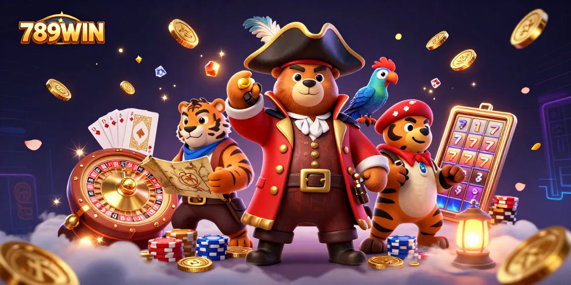 Experience thrilling wins at 789WIN with vibrant casino elements and engaging characters.
