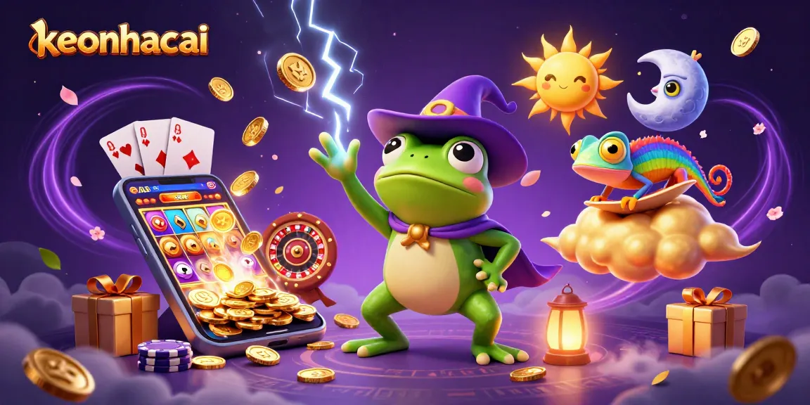 Experience the excitement of keonhacai with a vibrant digital illustration showcasing casino elements.