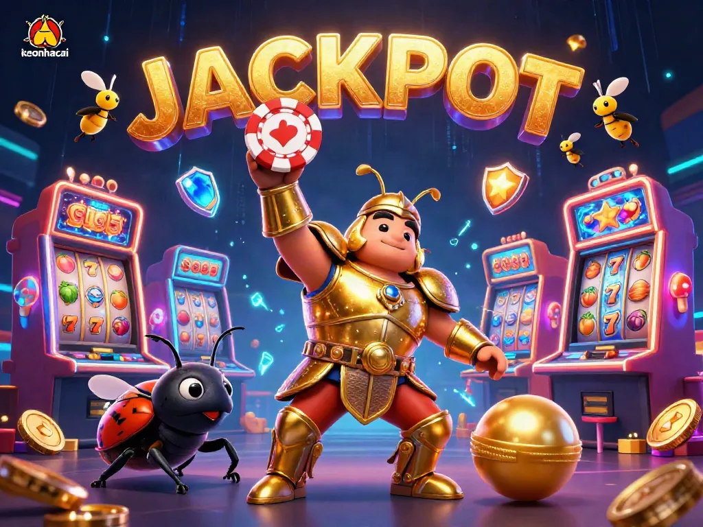 Celebrate wins with keonhacai in a vibrant 3D casino scene filled with luck and excitement!