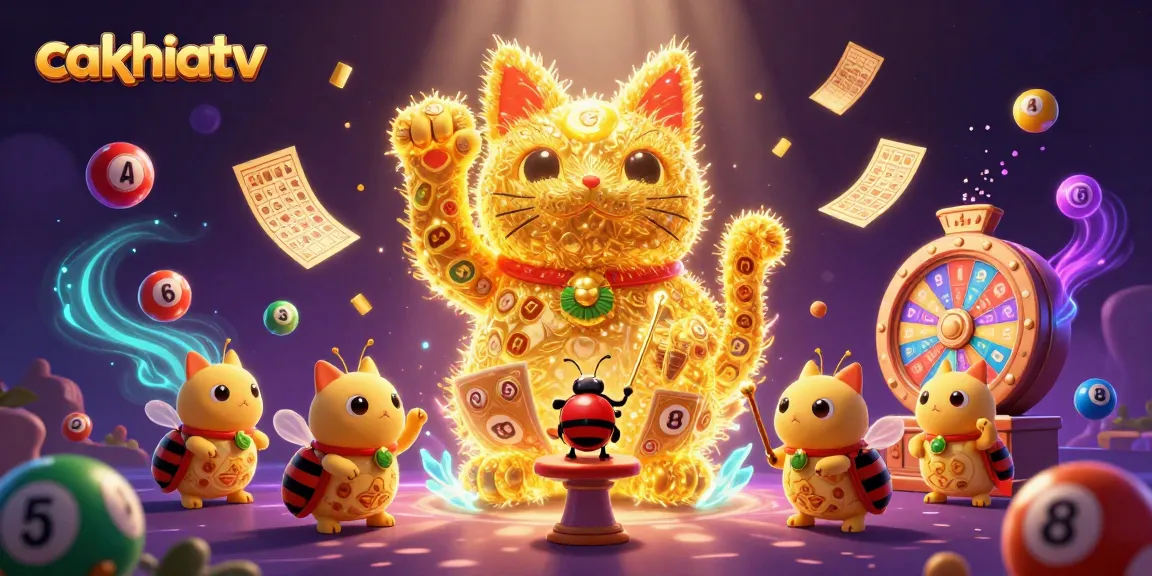 Experience the vibrant atmosphere of cakhiatv’s casino world with a dynamic illustration of games and symbols.