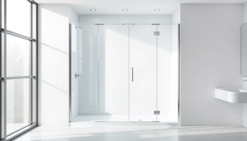 Duschkabine 80x80 in einem modernen Badezimmer mit eleganten Glasflächen und minimalistischem Design.
