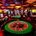 Players enjoying casino games with excitement at 789P, featuring roulette and slot machines.