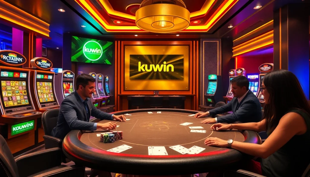 Kuwin players enjoying an exciting online casino poker game with vibrant visuals.