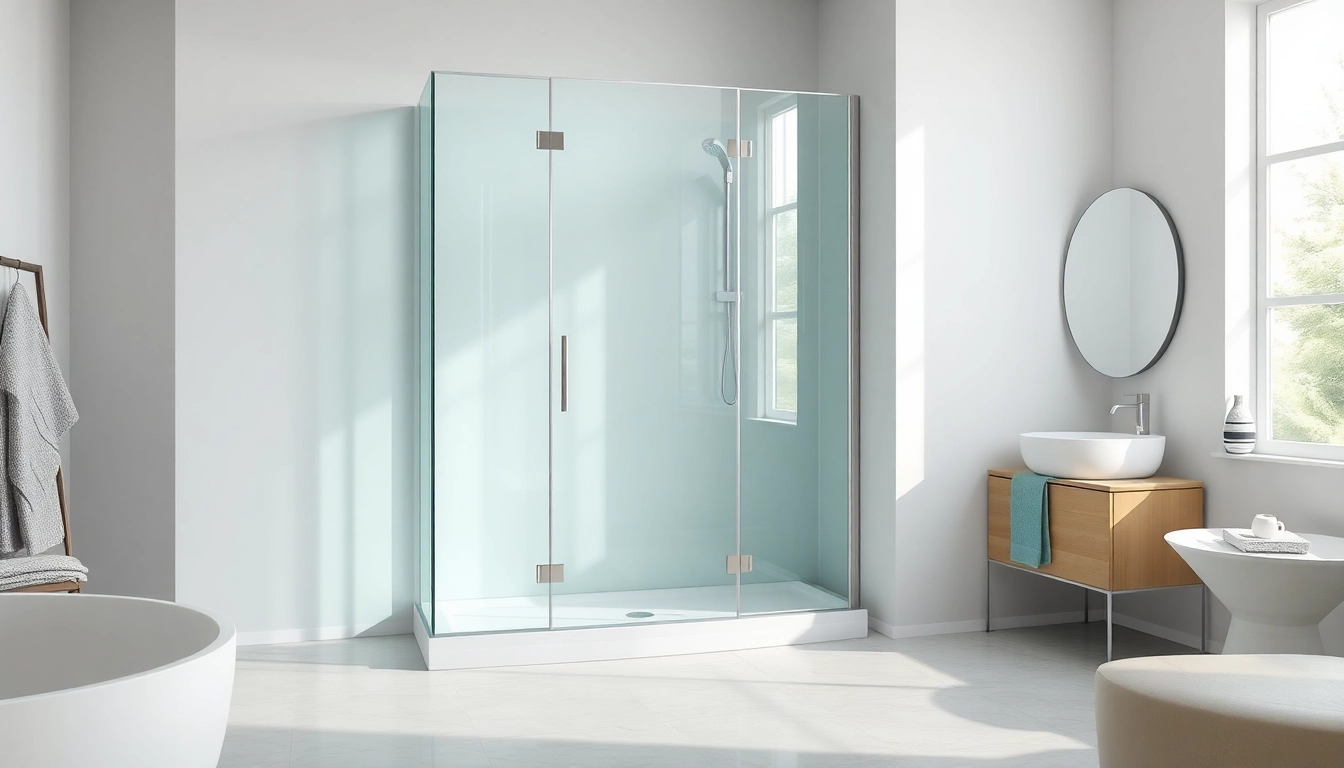 Elegant duschkabine 100x100 pendeltür in einem modernen Bad zeigen