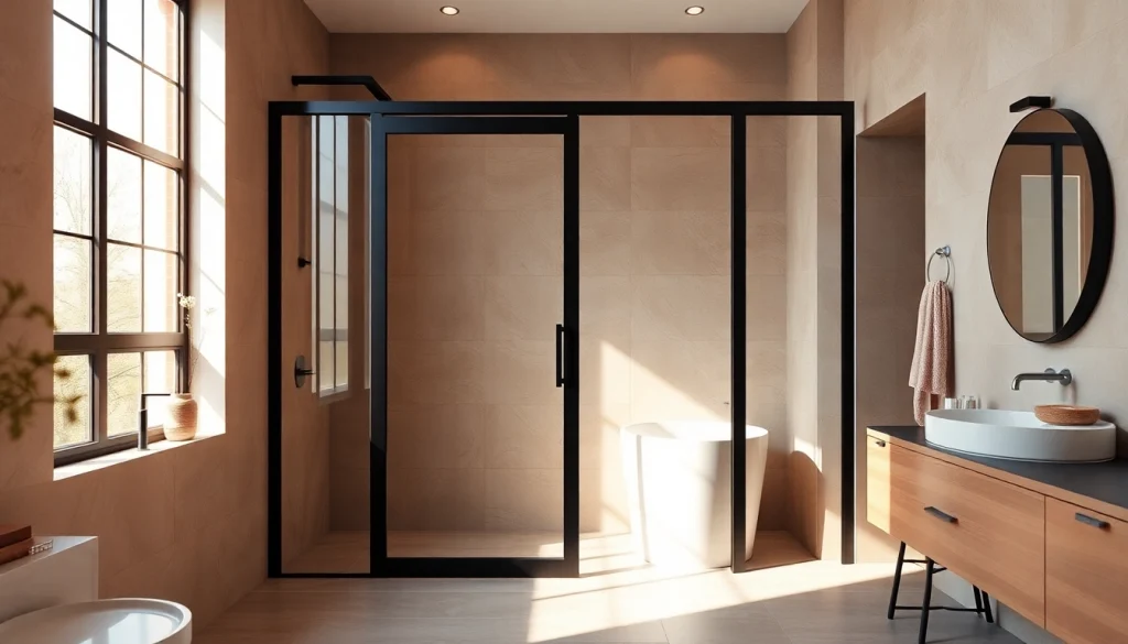 Transform your space with elegant black frame shower doors that enhance your modern bathroom.