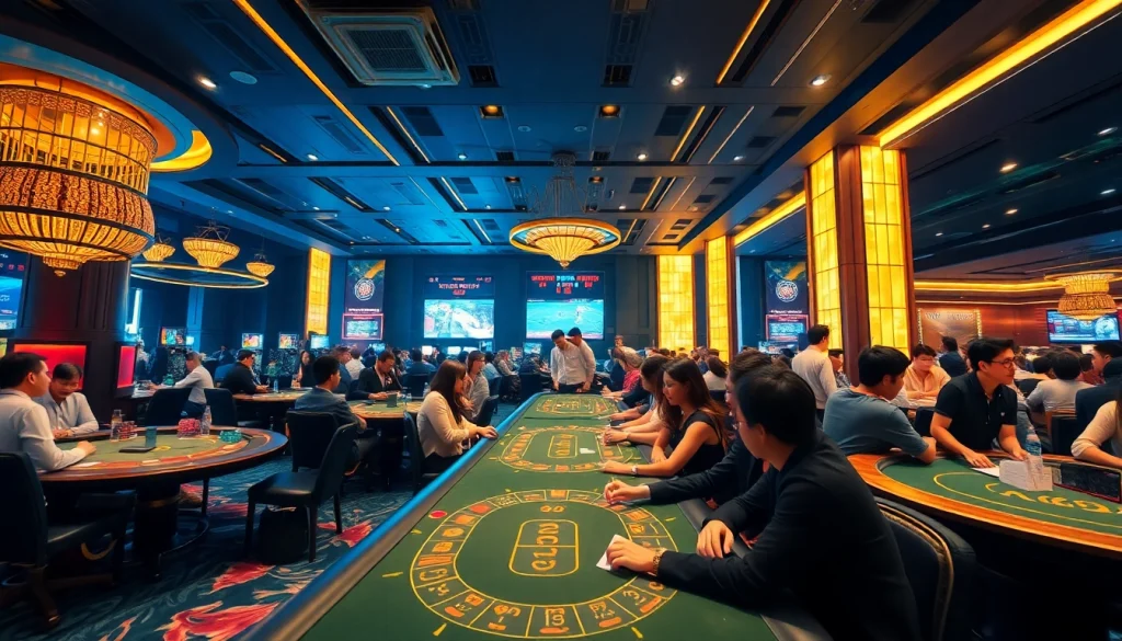 Exciting casino gameplay at W88.nyc featuring Baccarat and Blackjack in a vibrant setting.
