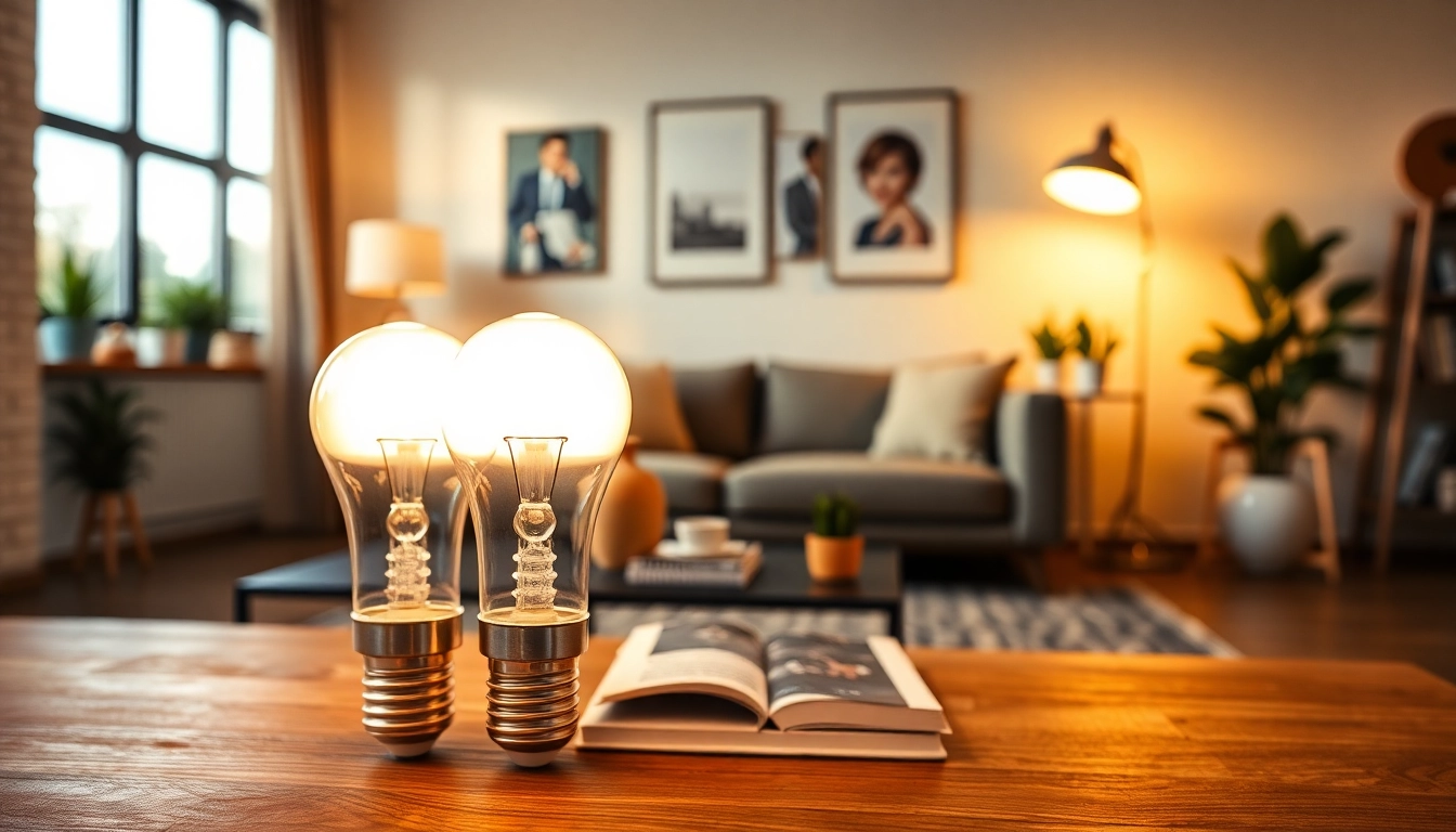 Illuminate your space with stylish led a19 bulbs in a cozy living room.
