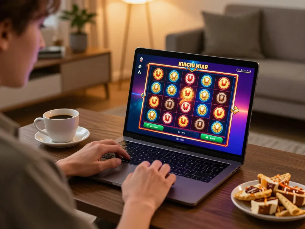 Experience thrilling gameplay with Lu88 online featuring an interactive slots game on a laptop.