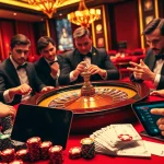 Gambler strategizing at a high-end casino table with sunwin roulette wheel and poker chips.