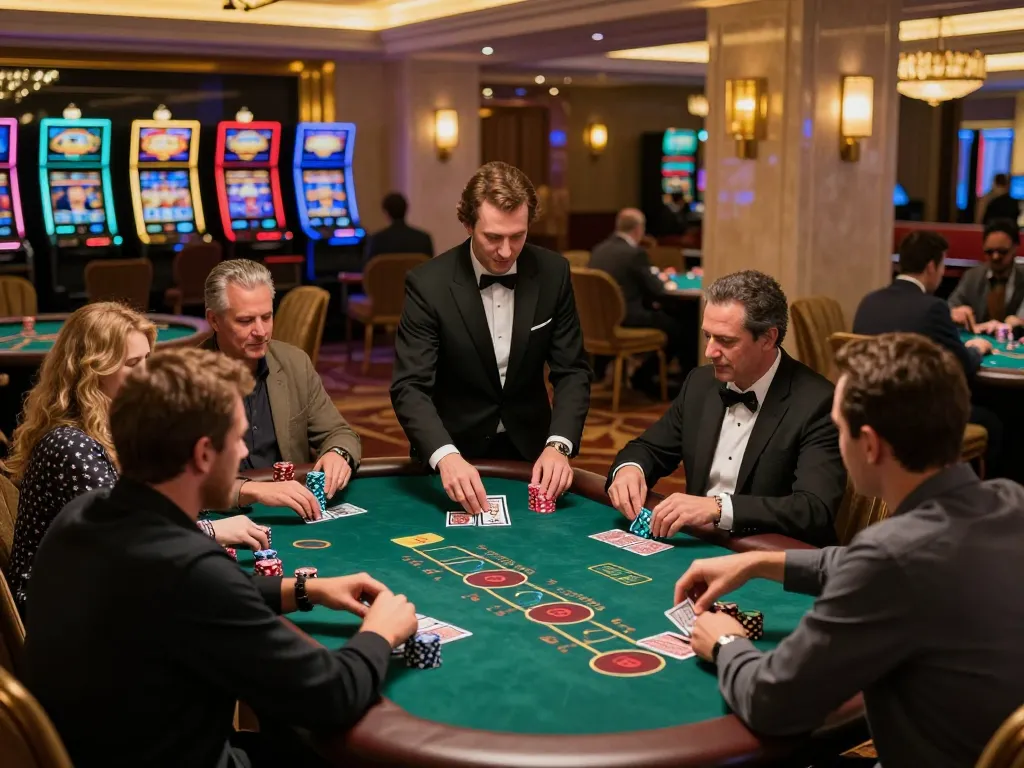 Players experiencing an engaging blackjack game at cloud-africa's vibrant casino.