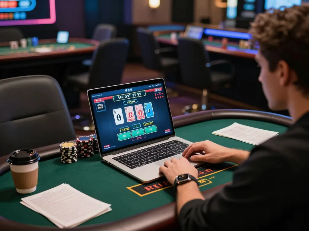 Player engaging in live dealer gaming at TG88 online casino, showcasing a strategic betting moment.