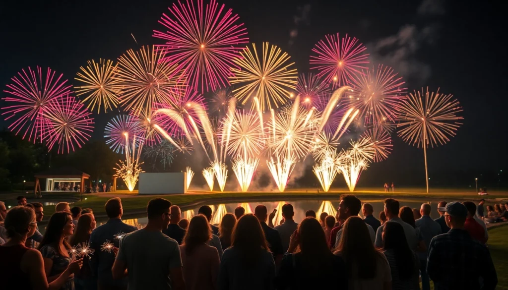 Experience a spectacular view of cheap fireworks near me illuminating the night sky.
