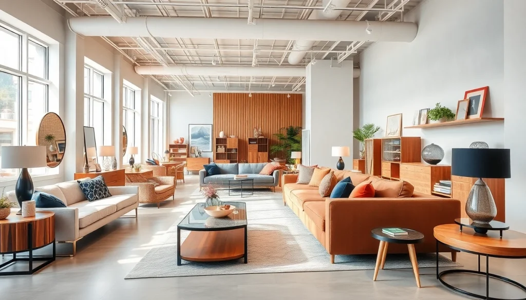 Showcase of diverse products by a Furniture Accessories Supplier in a modern showroom.