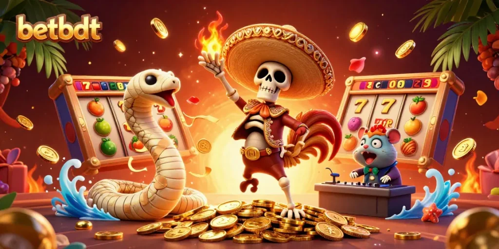Experience thrilling gaming at betbdt with lively characters and exciting slot game elements.