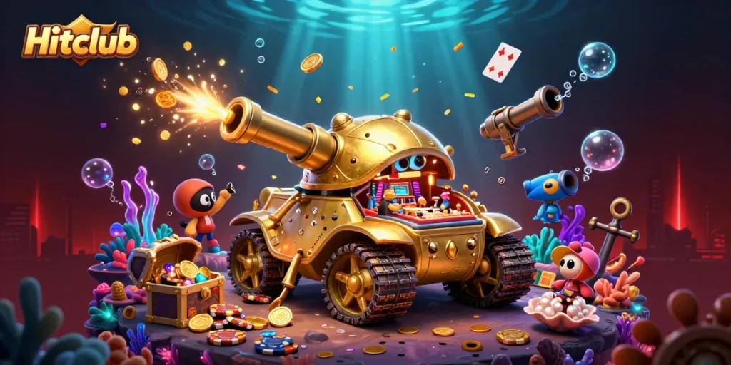 Experience exhilarating gameplay at Hitclub with a vibrant miniature casino scene.