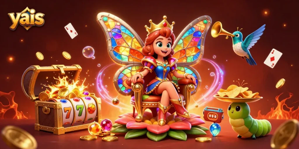 Bet at yais for a magical experience with a butterfly queen and a treasure chest of gold.