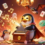 Experience captivating gameplay with Nh88 as a penguin and bat create a vibrant casino atmosphere.
