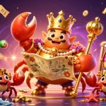 Experience thrilling lottery action with pk68 as colorful balls and golden prizes bounce around in a vibrant casino scene.