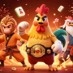 Win big with Luckywin khuyến mãi in an engaging 3D casino illustration filled with festive elements.