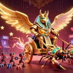 Engage with exciting gameplay at ev99ny, featuring a golden scarab beetle in a vibrant casino scene.