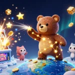 Experience the excitement of trang chủ KO66, where a constellation bear and lucky symbols celebrate casino fun!