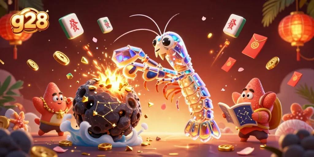 Engage with g28's thrilling gameplay featuring a galactic samurai and sparkling casino elements.